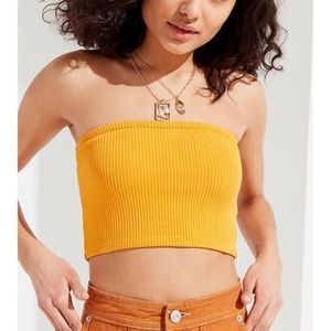 Urban Outfitters yellow ribbed tube top